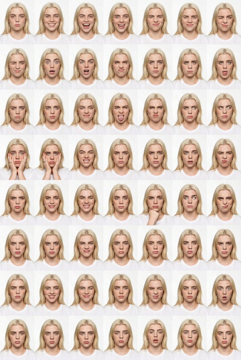 Studio Expression Contact Sheet 6x8 Clean — Nano Banana Pro image prompt example