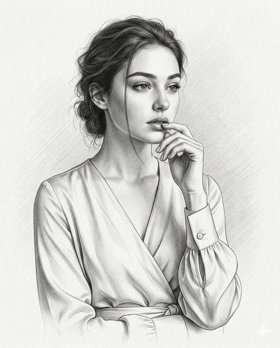Ultra-realistic Graphite Pencil Portrait of a Woman — Nano Banana Pro image prompt example
