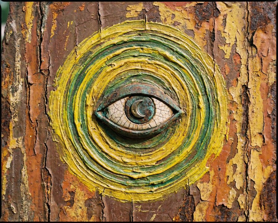 Close-up, Abstract, and Textured Image Features a Stylized Eye — Nano Banana Pro image prompt example