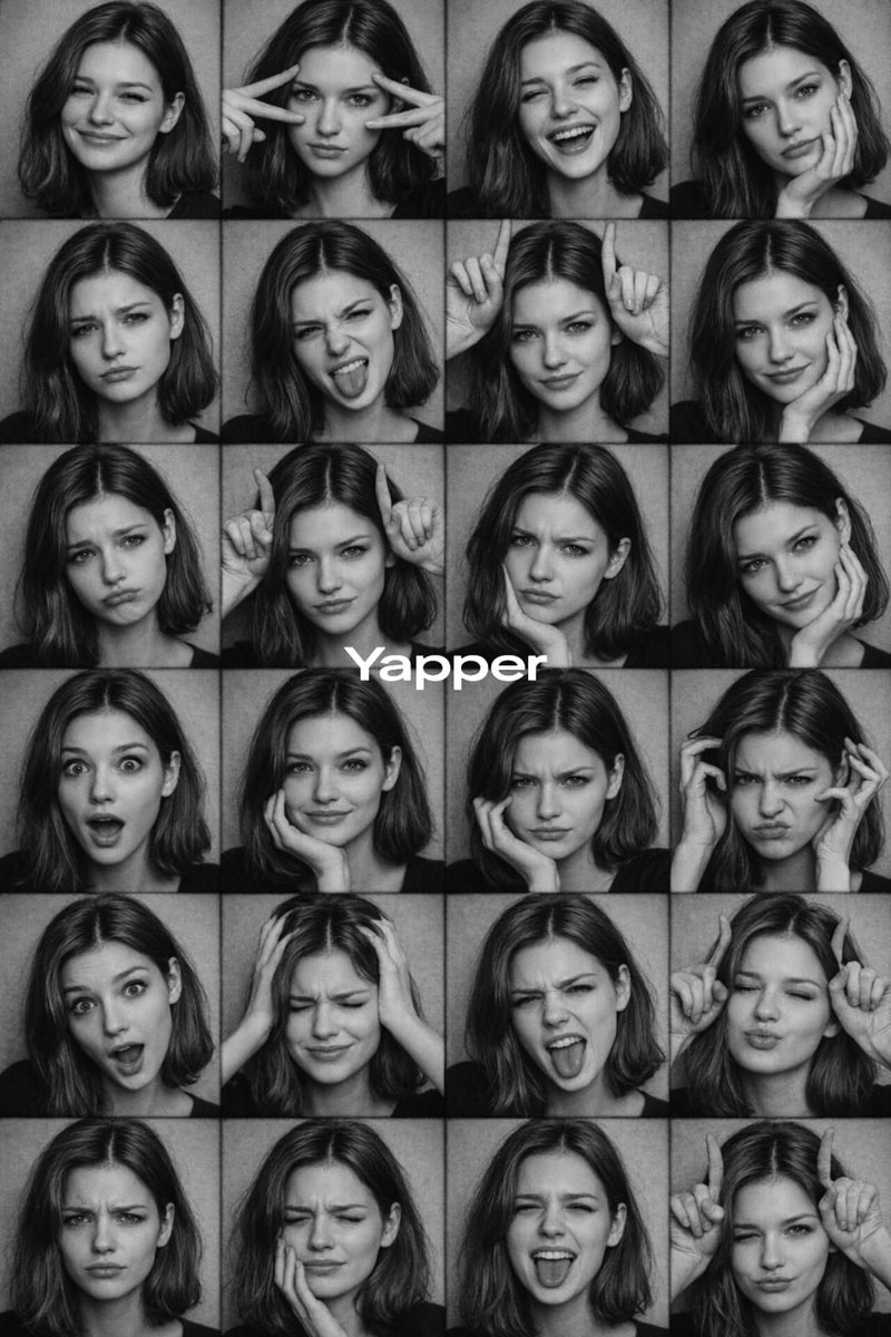Black-and-white Photobooth 4×4 Expression Grid Using the Reference — Nano Banana Pro image prompt example