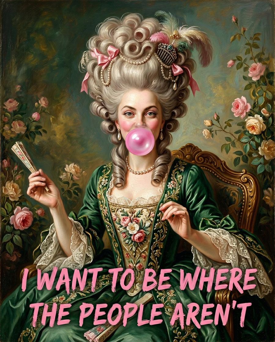 18th Century Woman Blowing Bubblegum — Nano Banana Pro image prompt example