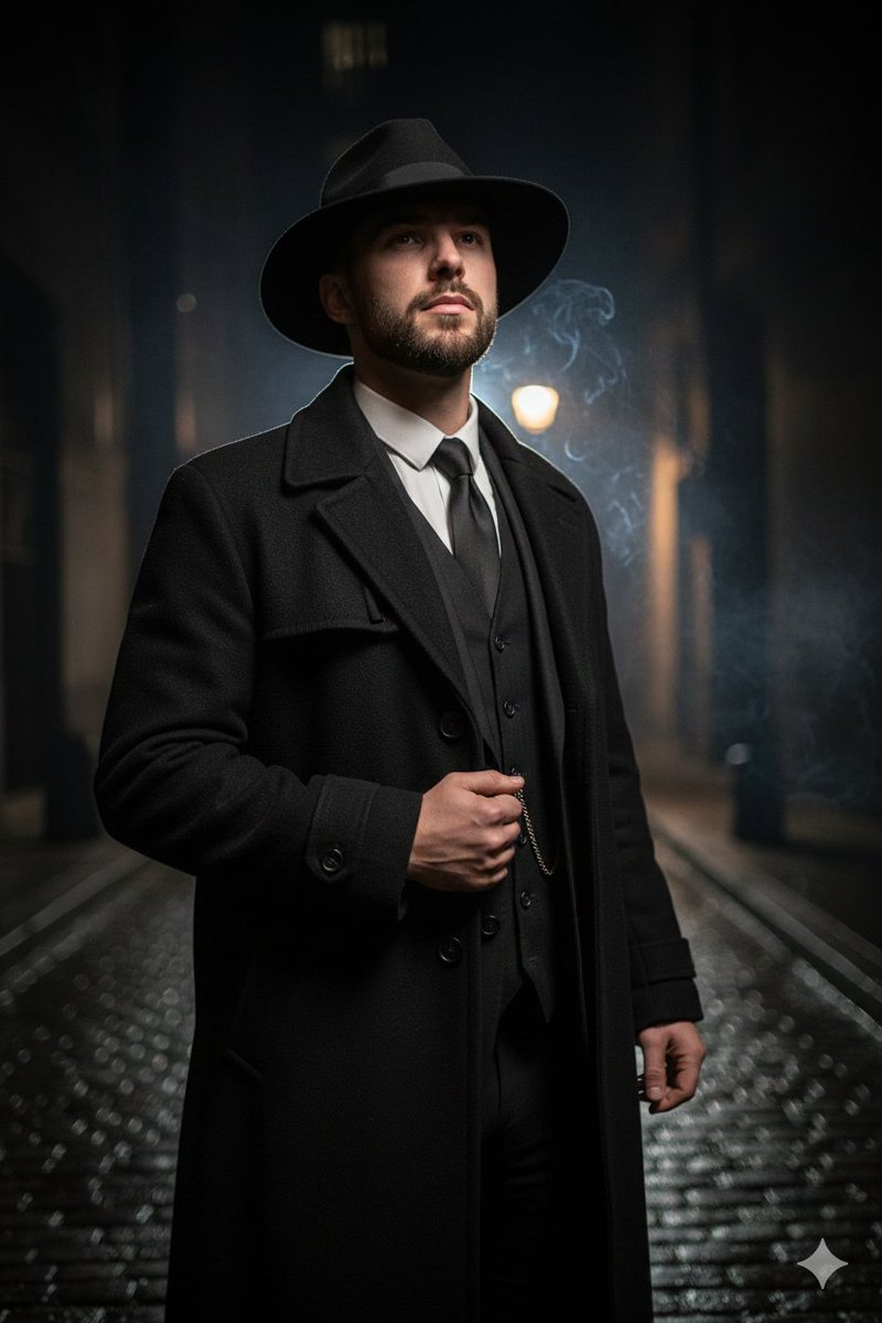 1920s Noir Gangster Portrait Prompt With Face Influence — Nano Banana Pro image prompt example