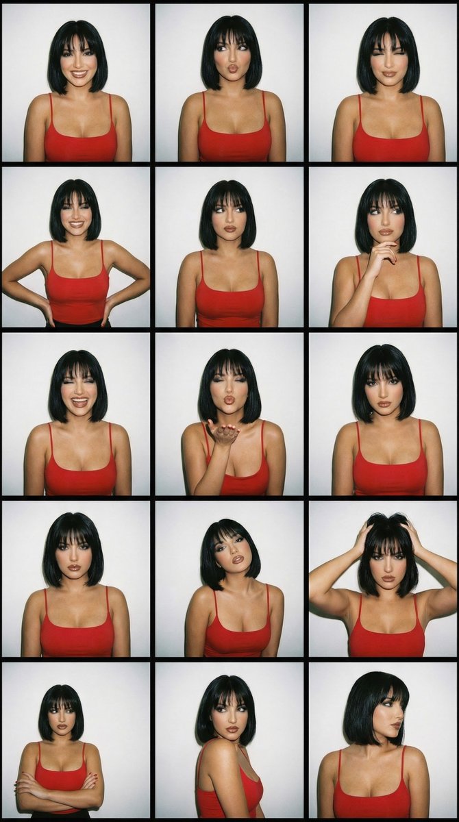 2000s Photobooth Contact Sheet Grid Prompt by @astronomerozge1 — Nano Banana Pro image prompt example