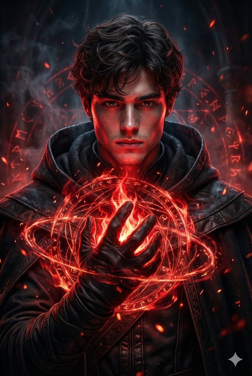 Hyperrealistic Fantasy Portrait of a Powerful Dark Sorcerer Casting — Nano Banana Pro image prompt example