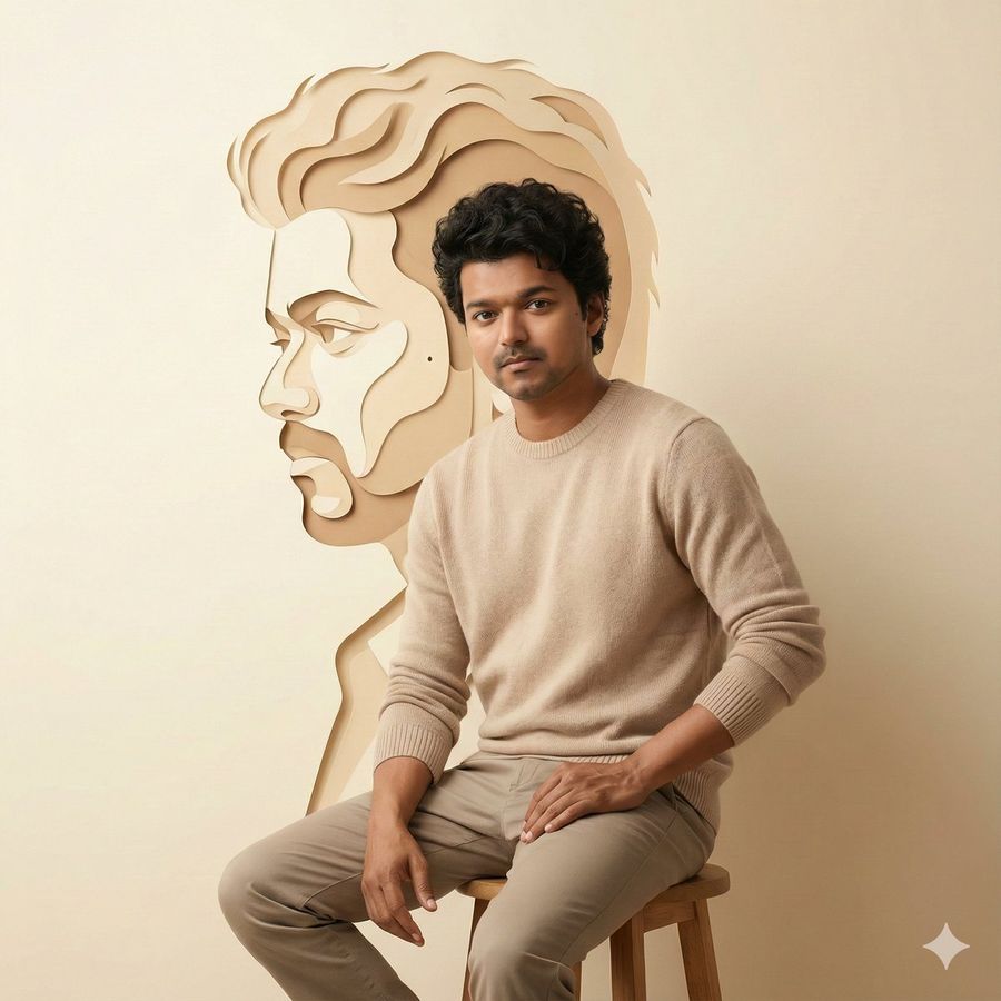 Minimalist Cinematic Studio Portrait of a Young Man Seated — Nano Banana Pro image prompt example