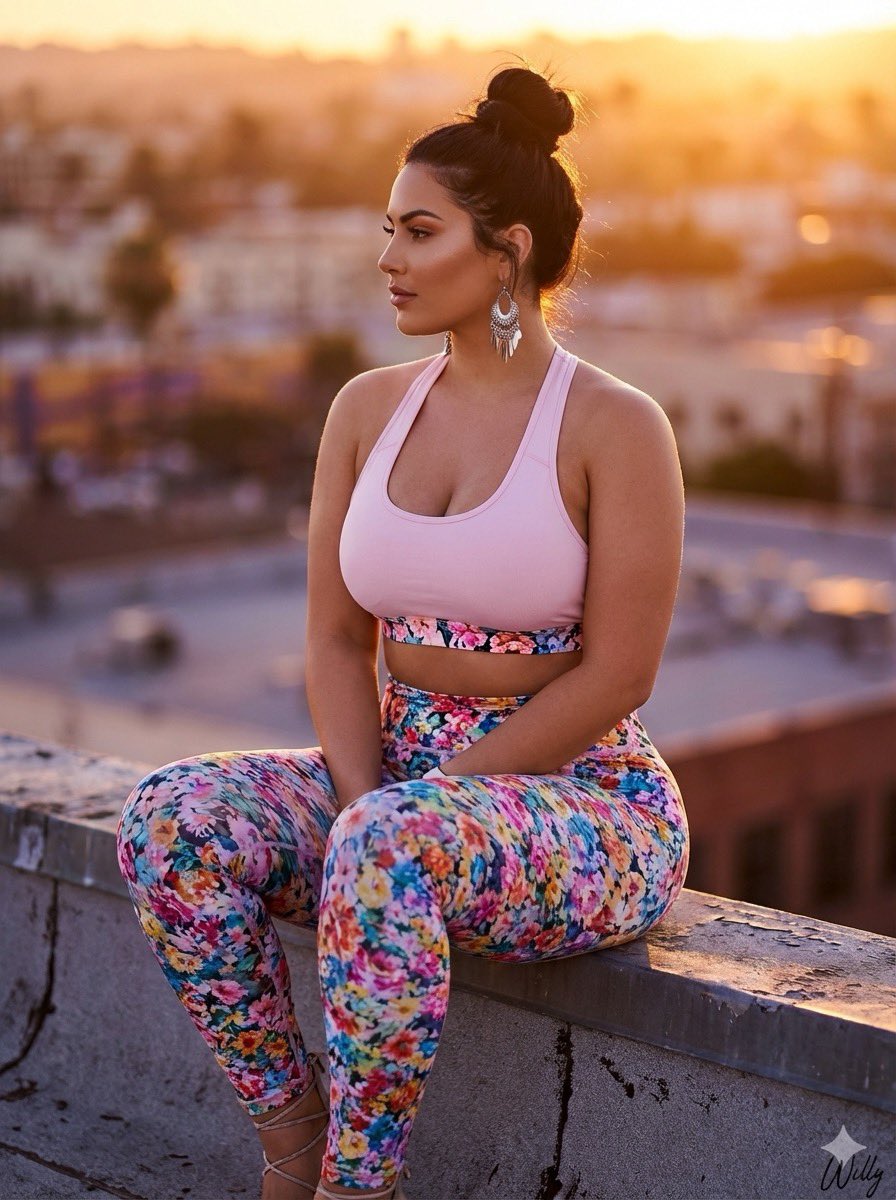 Medium Close-up Photograph of a Plus-size Woman with Dark Hair Tied — Nano Banana Pro image prompt example