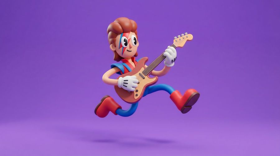 Stylized 3D Rubberhose Character, Smooth 3D Render,  Solid Color — Nano Banana Pro image prompt example