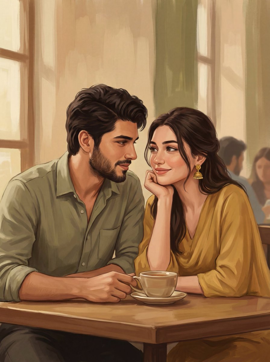 2d Digital Painting Prompt For Intimate Cafe Scene — Nano Banana Pro image prompt example