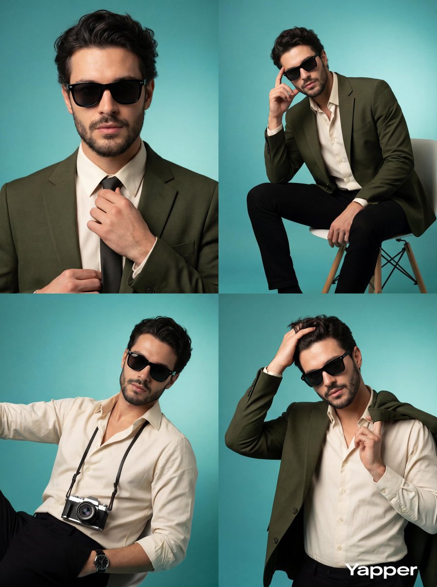 2x2 Grid Fashion Photoshoot Collage — Nano Banana Pro image prompt example