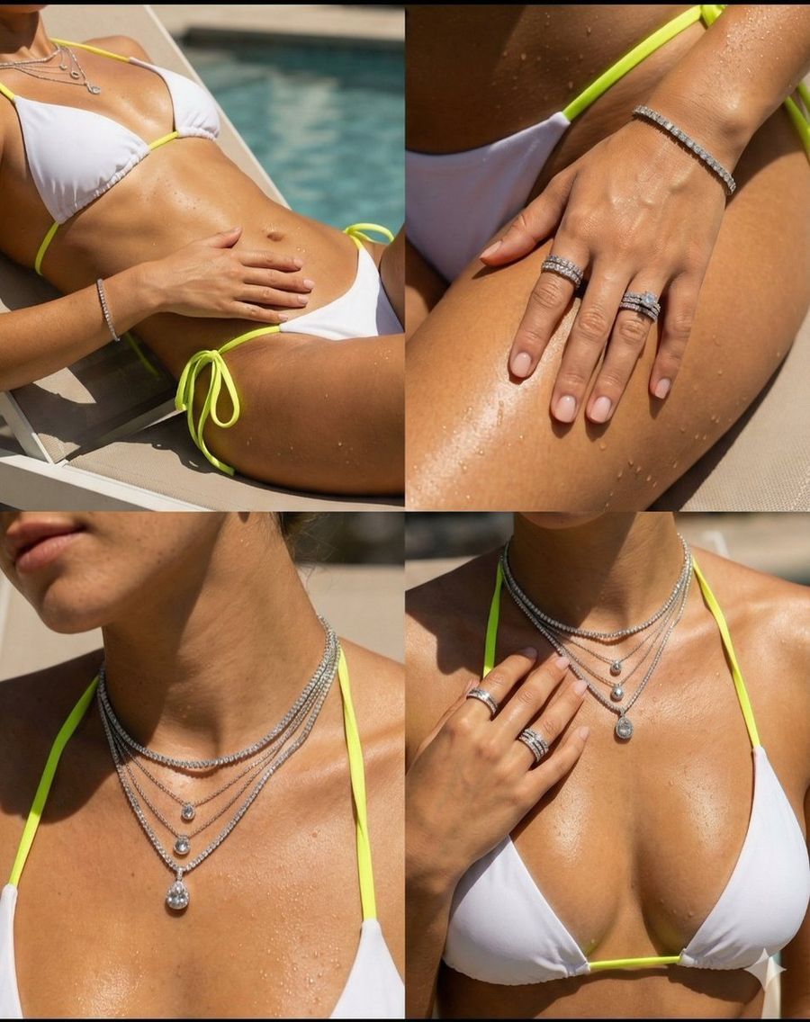 2x2 Grid Luxury Jewelry Lifestyle Photoshoot — Nano Banana Pro image prompt example
