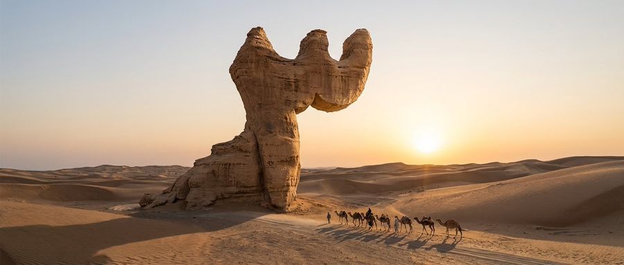 Cinematic Wide-angle Photograph of a Massive, Ancient Sandstone — Nano Banana Pro image prompt example