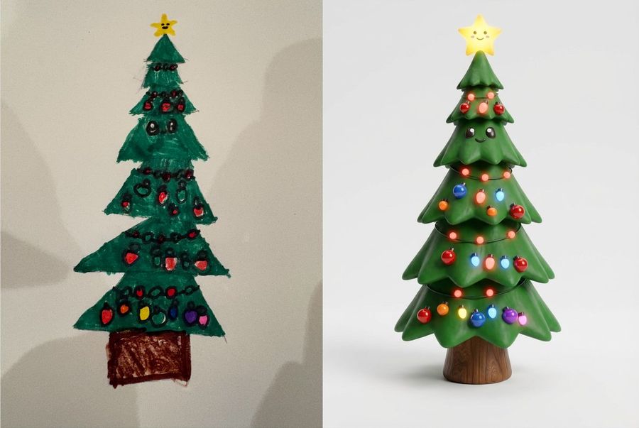 This Image Into a Polished 3D Image (with Color) — Nano Banana Pro image prompt example