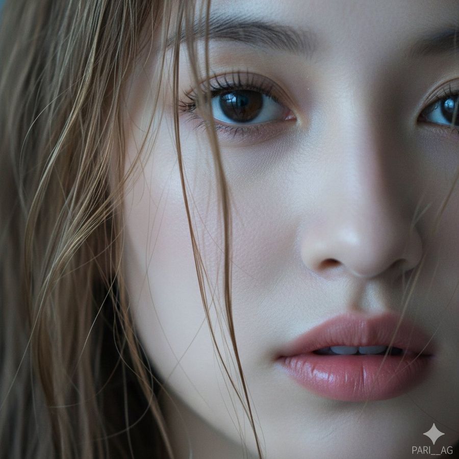 Extreme Close-up Macro Portrait of a Young Woman's Face, Partial View — Nano Banana Pro image prompt example