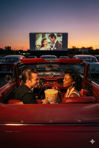 Drive-In Movie Date — Nano Banana Pro image prompt example