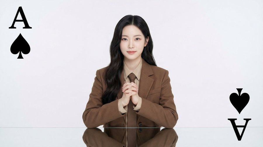 Young East Asian Woman with Long, Dark, Wavy Hair, Fair Skin, Minimal — Nano Banana Pro image prompt example