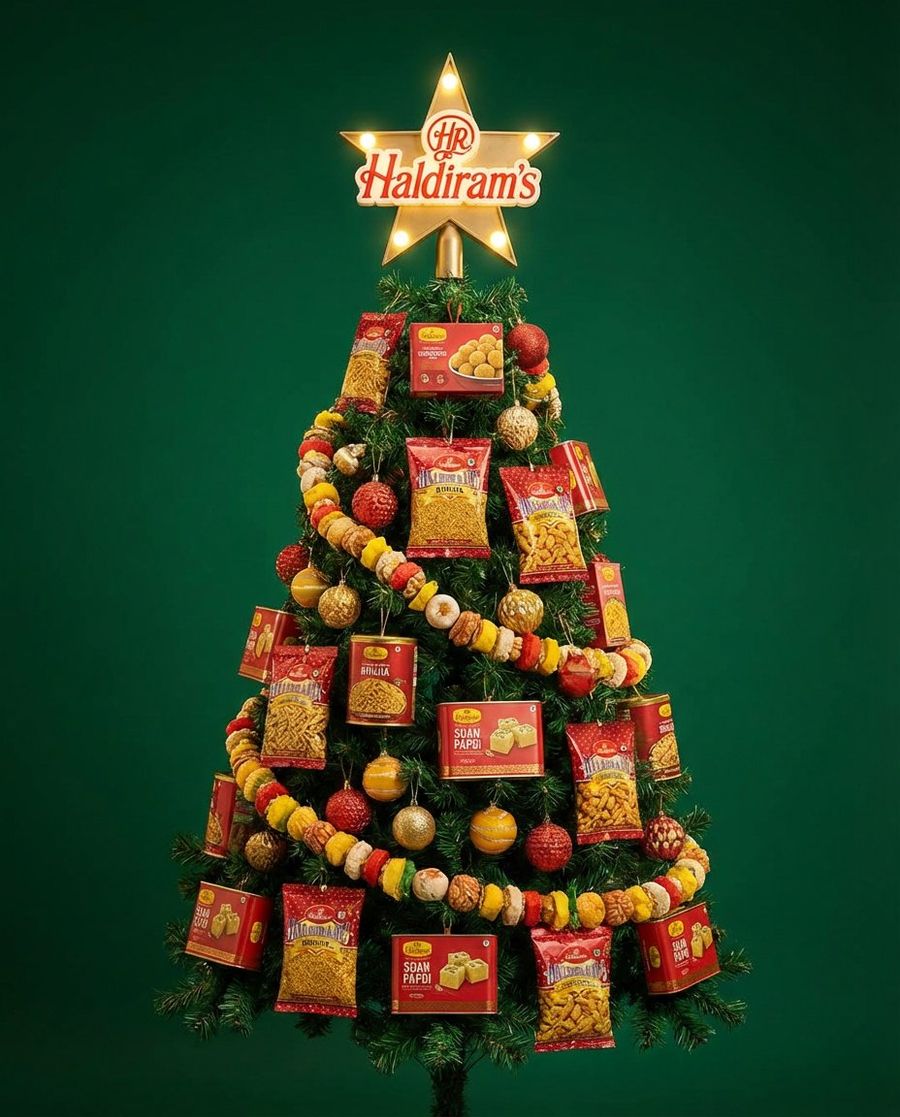 Christmas Tree Designed in the Theme of [BRAND NAME] Brand — Nano Banana Pro image prompt example