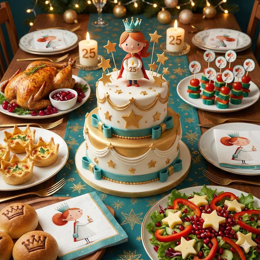 Luxurious Christmas Party Dining Table Themed Around the World View — Nano Banana Pro image prompt example