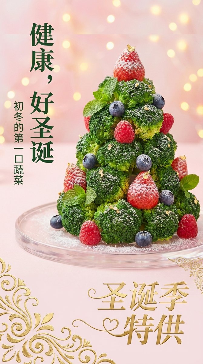 Pyramid-shaped "Christmas Tree" Stacked by 【Replace Food Item Here】 — Nano Banana Pro image prompt example