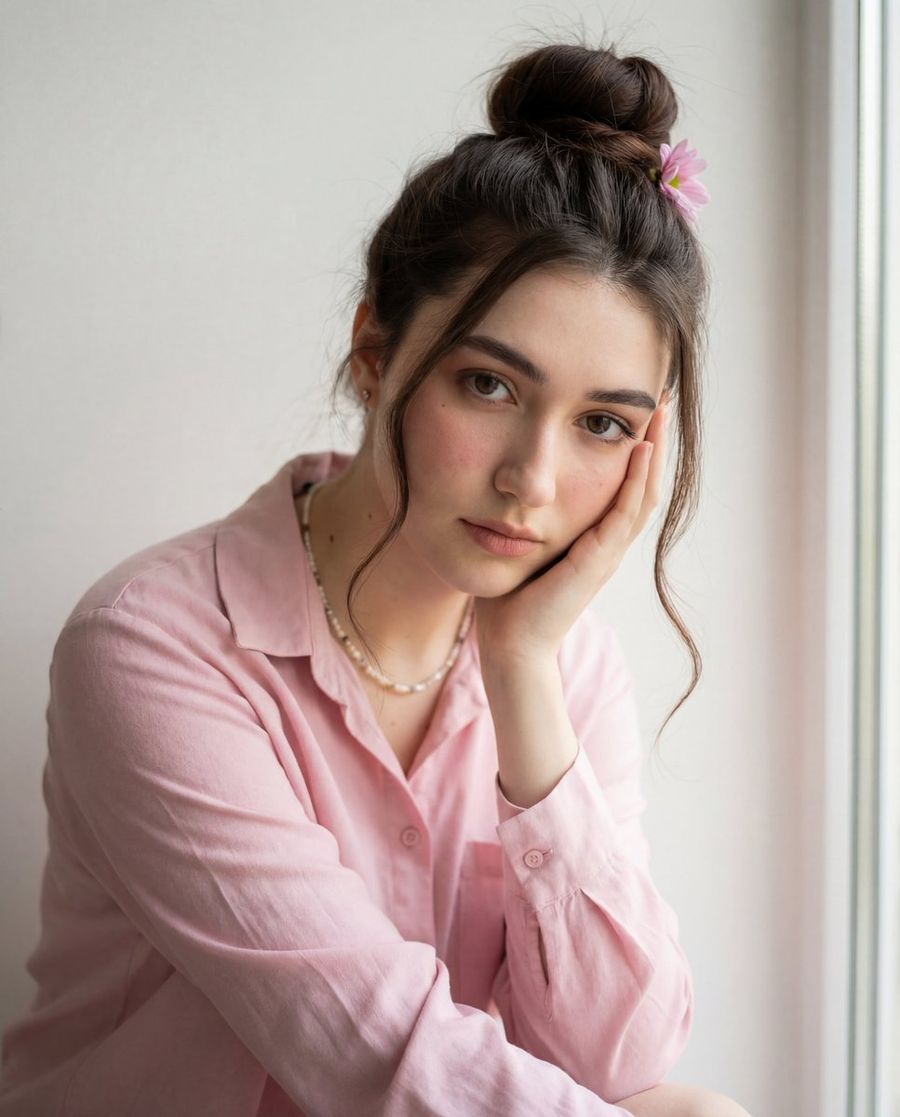 Messy High Bun — Nano Banana Pro image prompt example