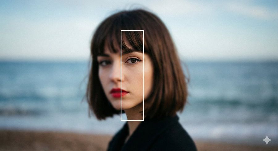 Young Woman with Dark Hair and Bangs — Nano Banana Pro image prompt example