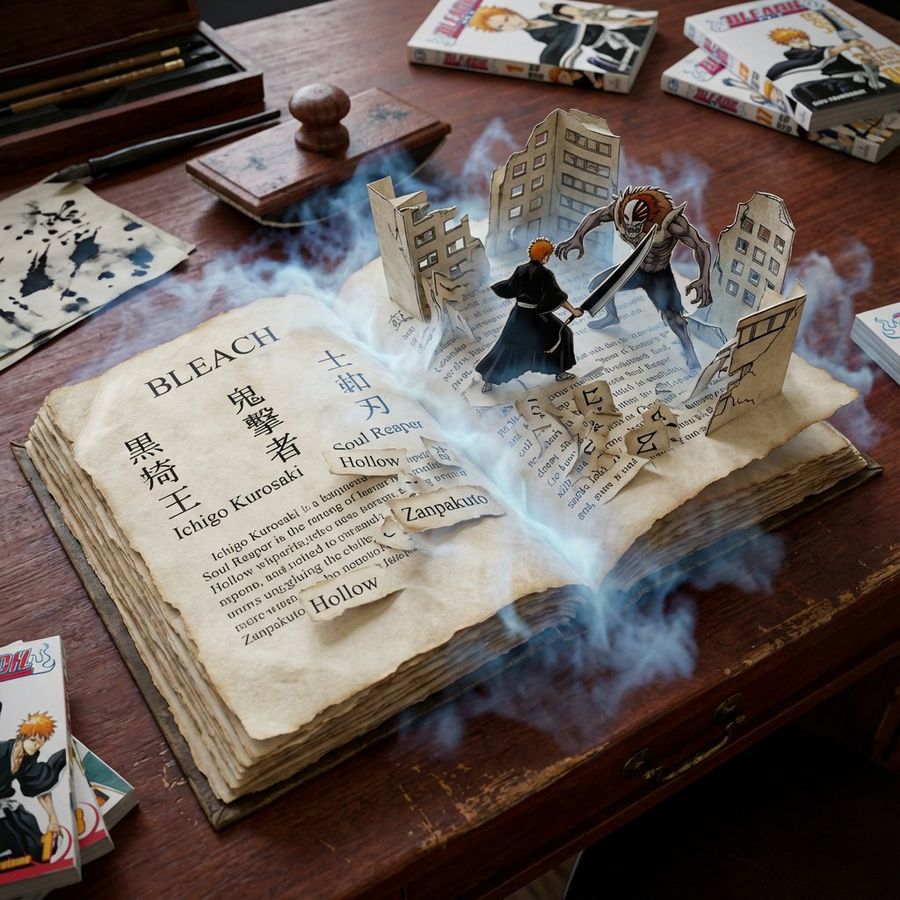 Open Book Lying on a Desk Where the Text Physically Rises — Nano Banana Pro image prompt example