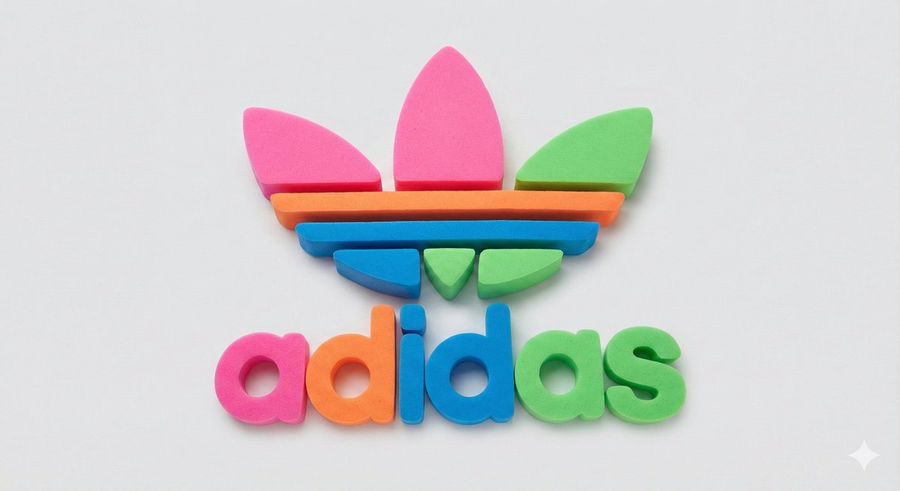 Chunky Foam Logo of Brand Name in Bold Neon Colors — Nano Banana Pro image prompt example