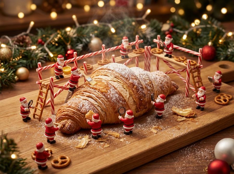 Christmas Croissant Workshop — Nano Banana Pro image prompt example