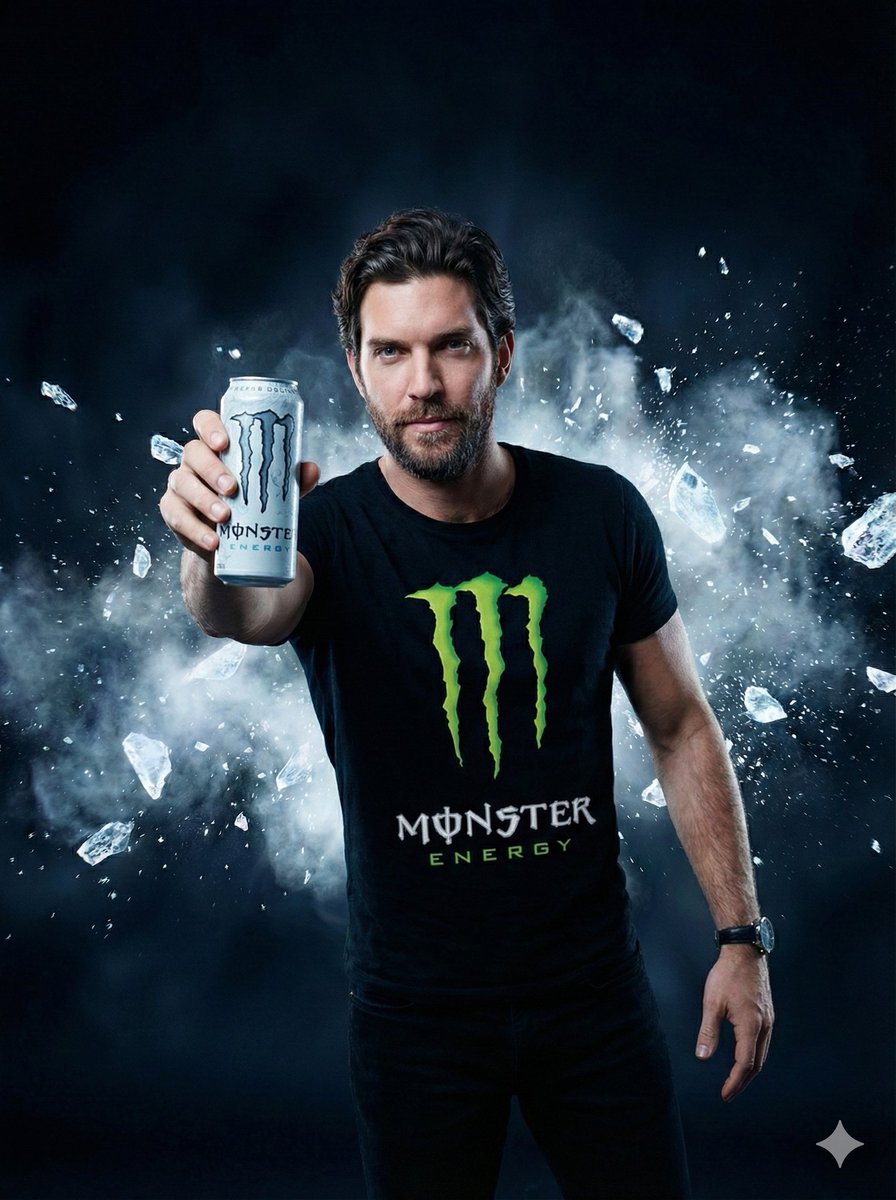 Man with Monster Energy Drink — Nano Banana Pro image prompt example