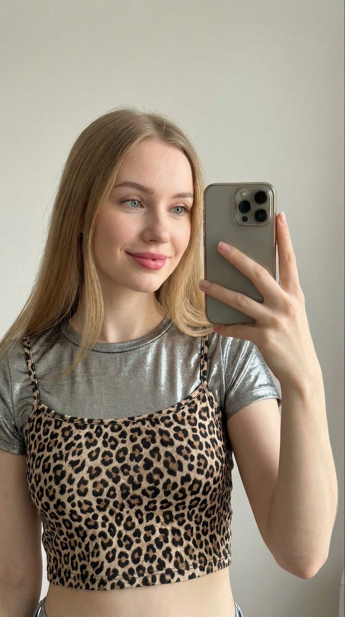 Close-up Selfie of a Young Beautiful Woman with Long Straight Light — Nano Banana Pro image prompt example