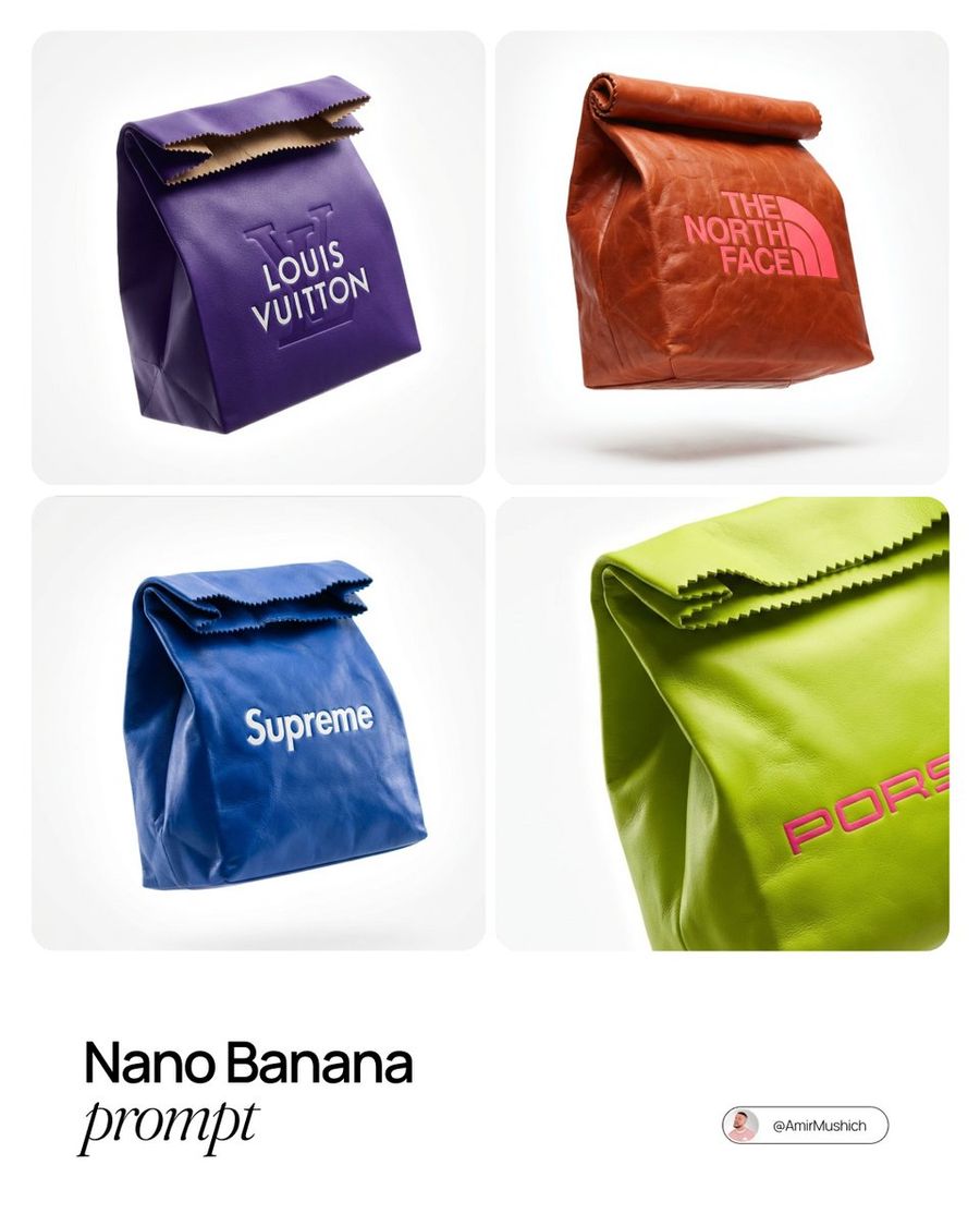 Branded Fast Food Leather Bag — Nano Banana Pro image prompt example