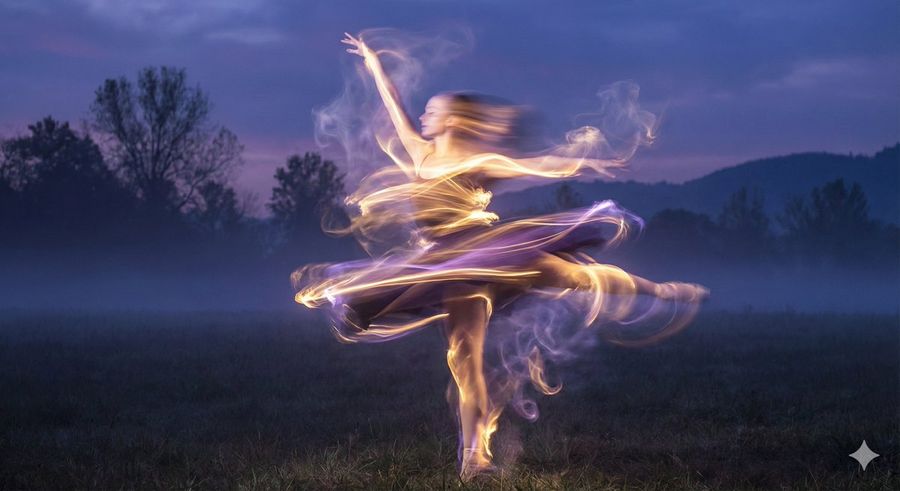 [CHARACTER / FIGURE] Entirely Built from Flowing [ENERGY / LIGHT / — Nano Banana Pro image prompt example