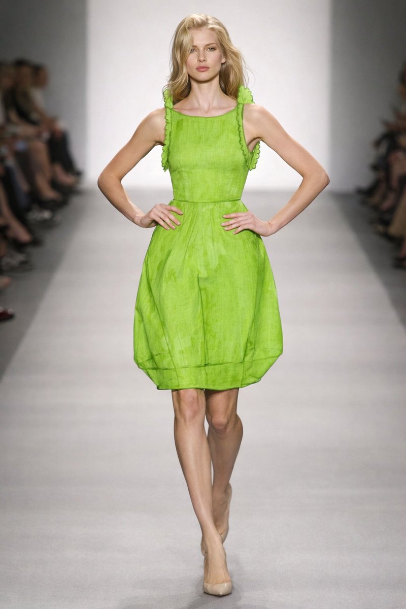 Photo of a Model Walking Down the Runway in This Dress — Nano Banana Pro image prompt example