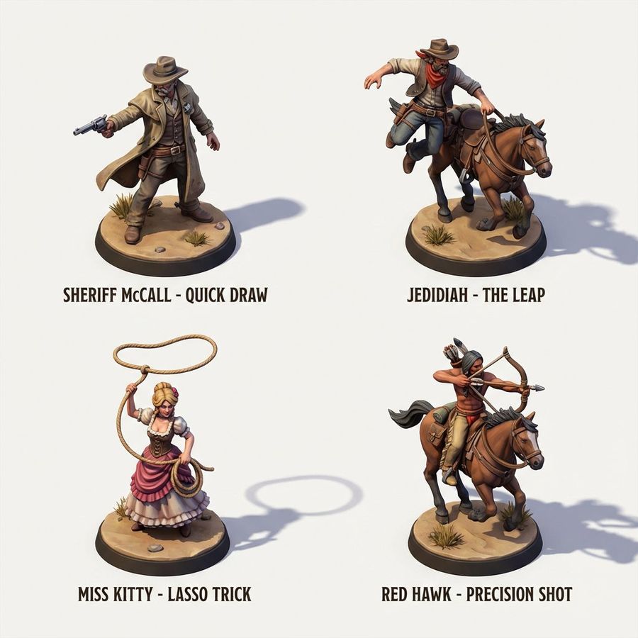 3d Isometric Miniature Models Of Western Tv Characters — Nano Banana Pro image prompt example