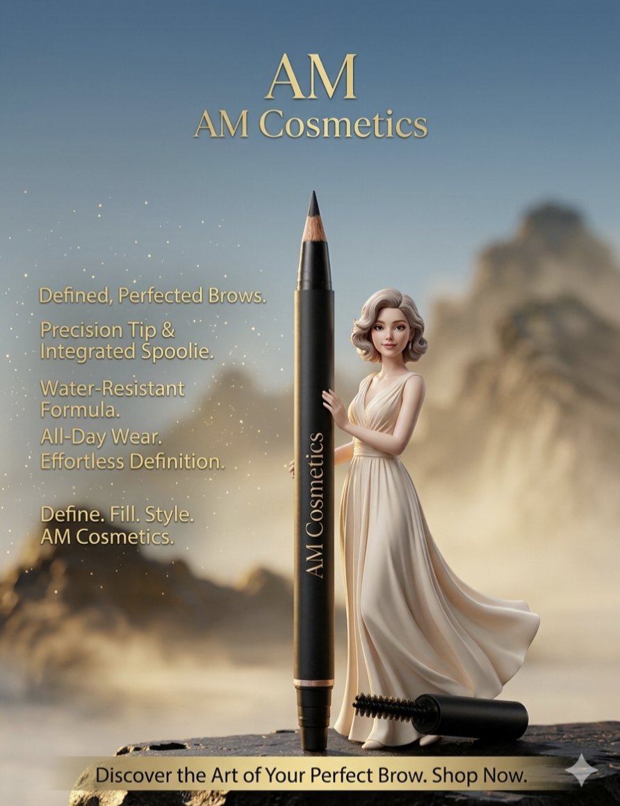 3d Rendered Eyebrow Pencil Advertisement — Nano Banana Pro image prompt example