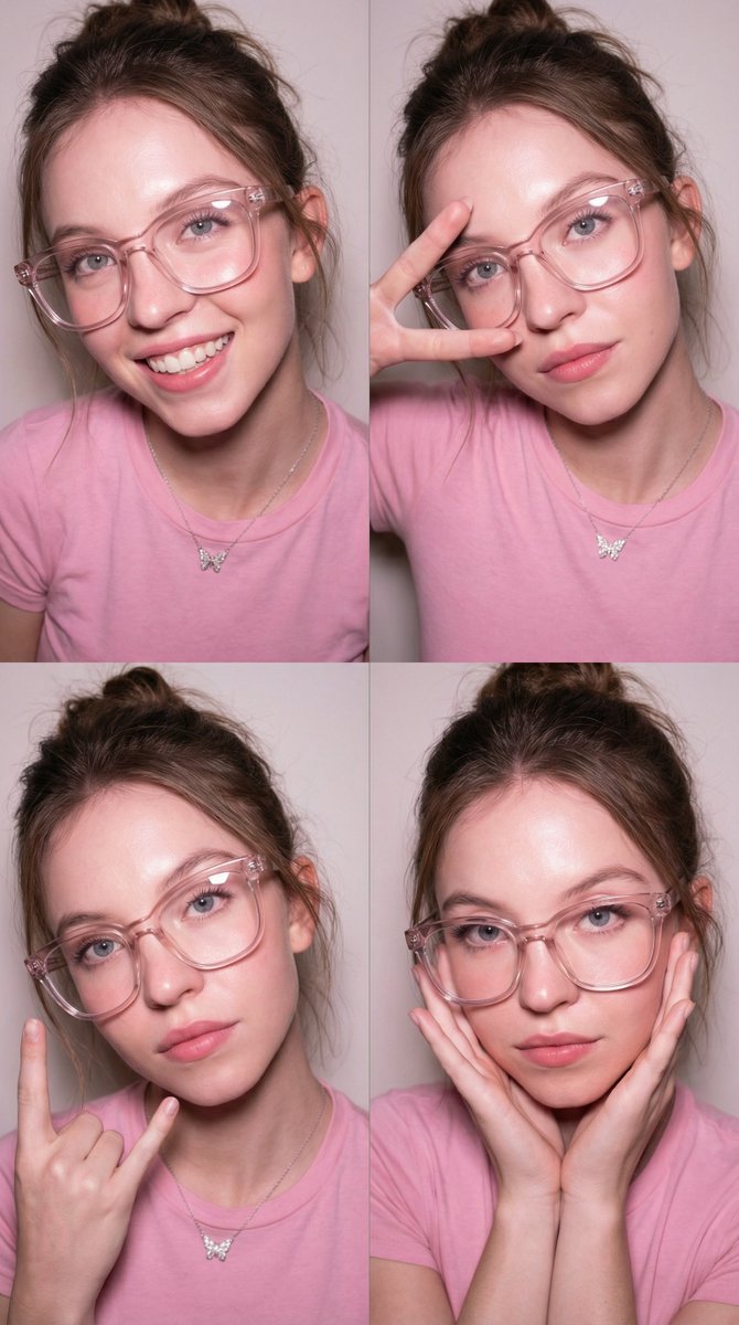4 Panel Collage Portrait With Flash — Nano Banana Pro image prompt example