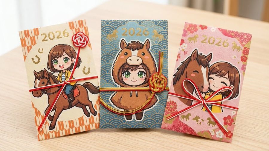 Borrowed Konmari-san's Year of the Horse Pochibukuro Prompt — Nano Banana Pro image prompt example