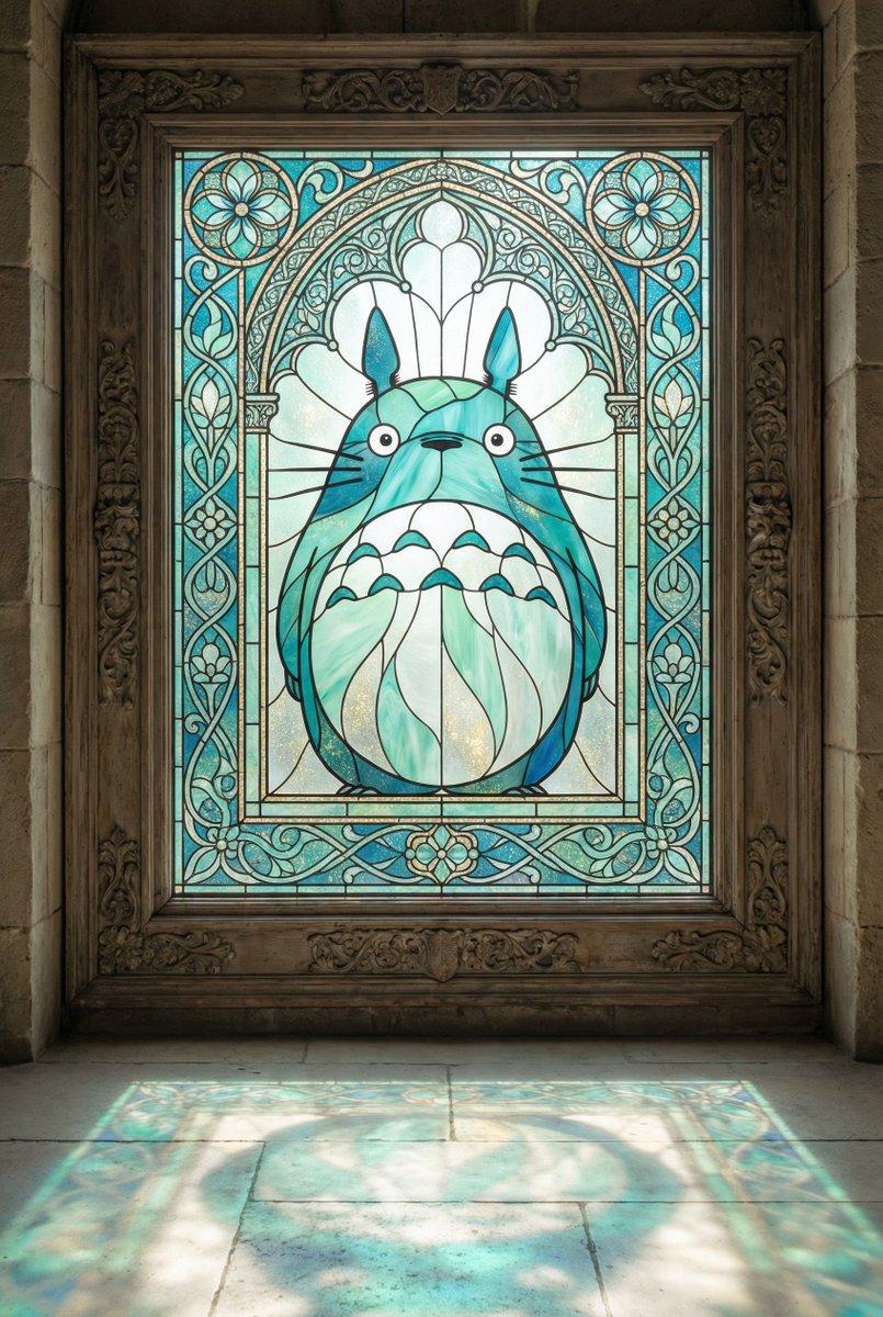 Masterpiece-level Stained Glass Window in Ancient Castle: [主题场景/角色] — Nano Banana Pro image prompt example