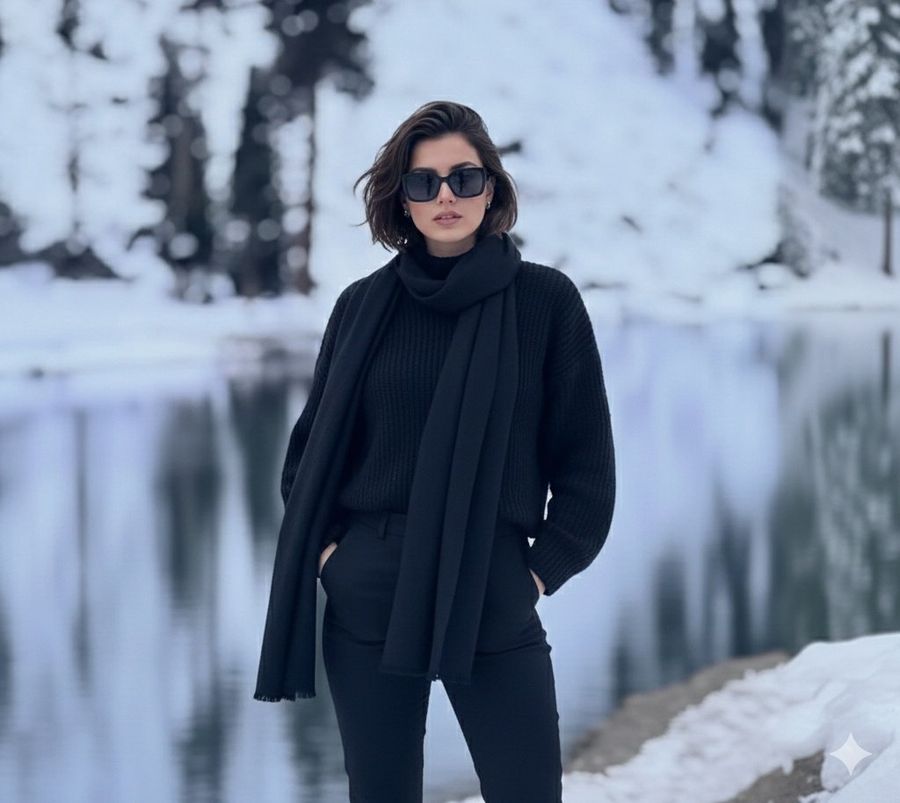 Photorealistic Full-body Portrait of a Young Stylish Woman Standing — Nano Banana Pro image prompt example