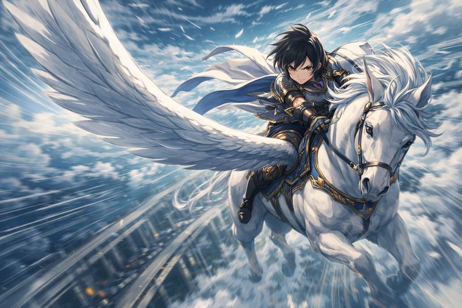 Utilizing the Composition, Background, and Pegasus from This Image — Nano Banana Pro image prompt example
