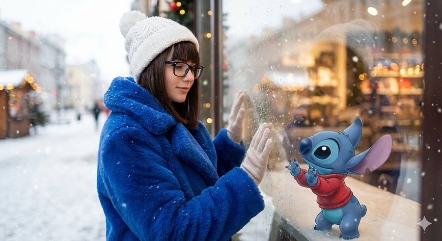 Ultra-photorealistic Winter Outdoor Portrait of a Young Brunette — Nano Banana Pro image prompt example