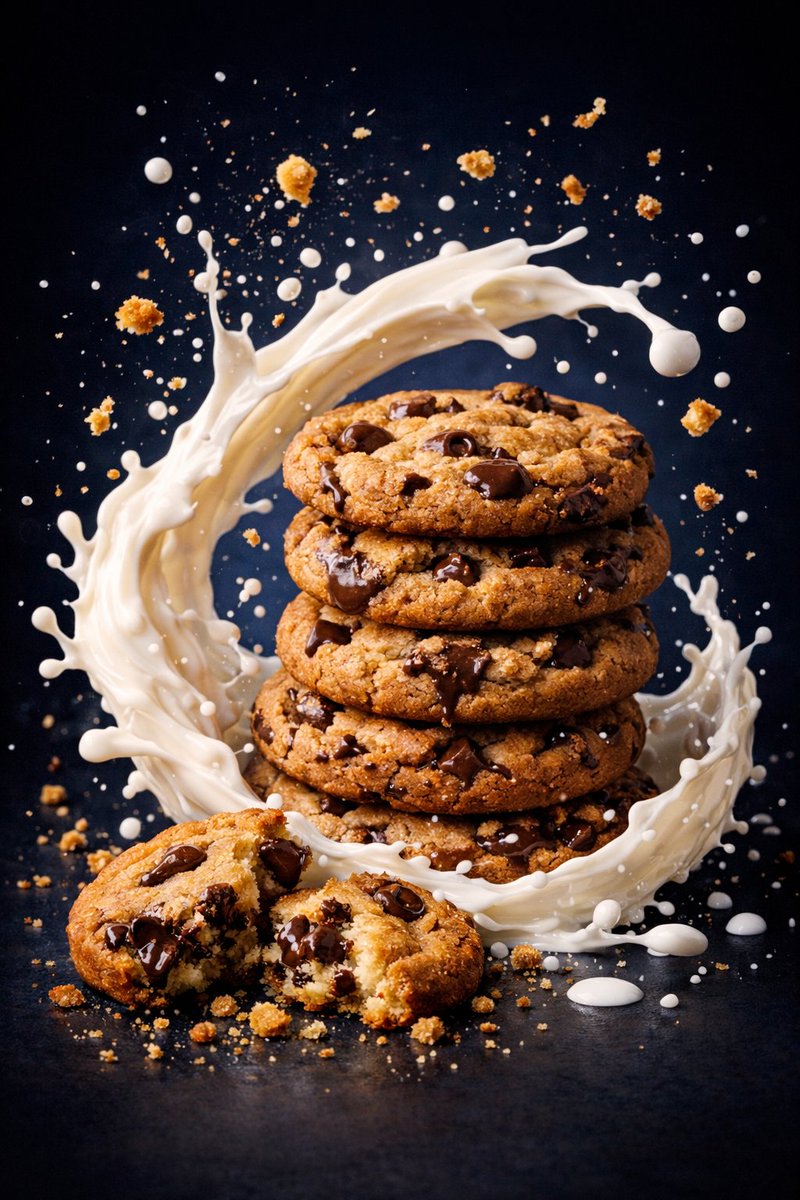Ultra-realistic [BISCUIT NAME] Biscuits Stacked Dynamically — Nano Banana Pro image prompt example