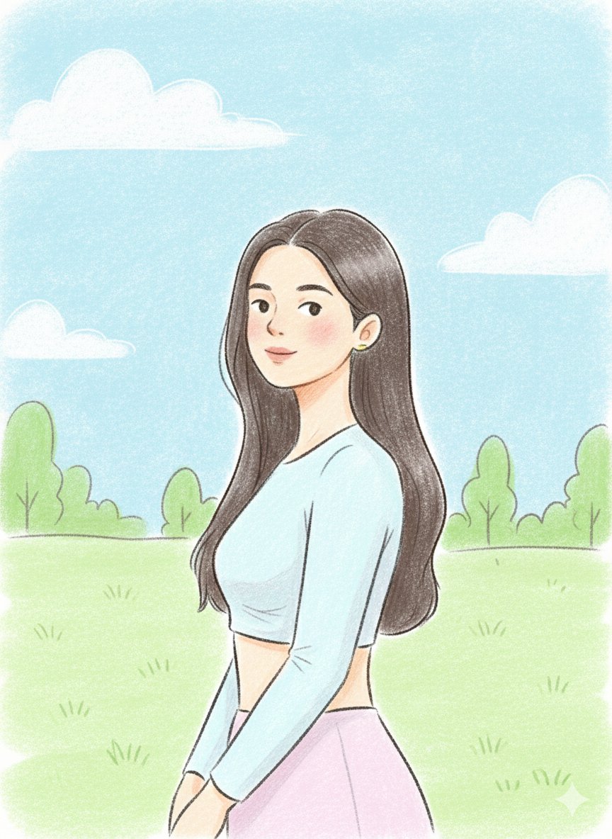 Hand-drawn Pastel Pencil Illustration — Nano Banana Pro image prompt example