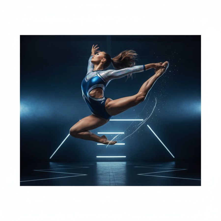 Elite Gymnast in a State of Extreme Physical Exertion and Flexibility — Nano Banana Pro image prompt example