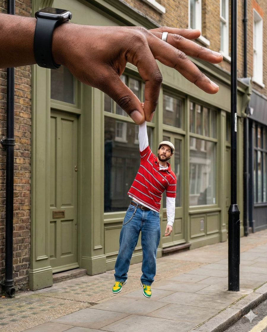 Giant Human Hand — Nano Banana Pro image prompt example