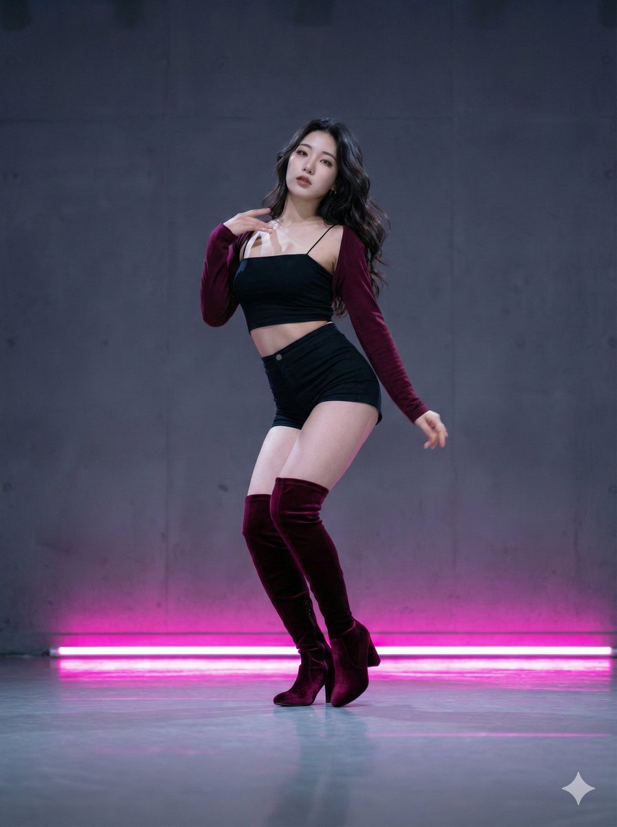 Young Asian Female K-pop Idol Dancer with a Fit, Athletic Physique — Nano Banana Pro image prompt example