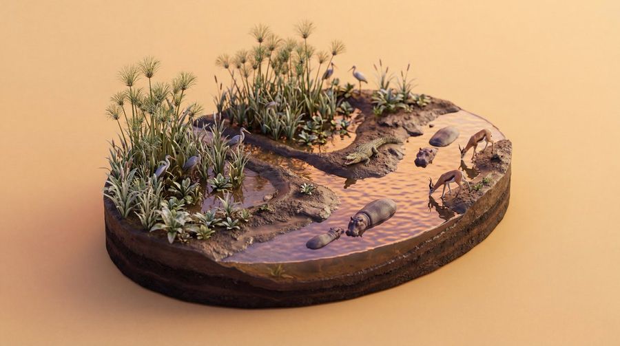 4k Wildlife Habitat Diorama Prompt — Nano Banana Pro image prompt example