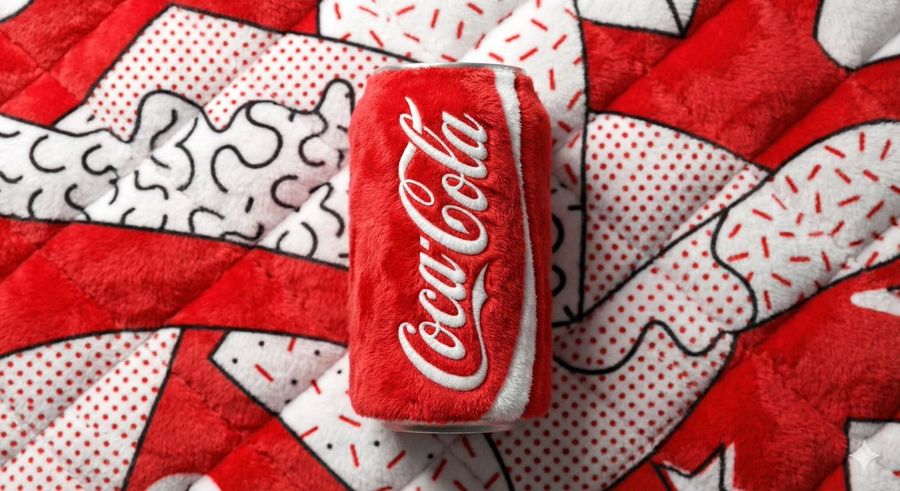 Beverage Can Branded [BRAND NAME], Entirely Made from Vibrant, Fluffy — Nano Banana Pro image prompt example