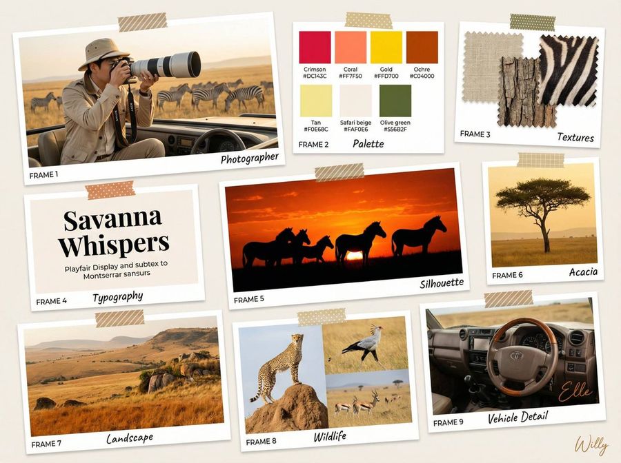 Design Inspiration Mood Board Showcasing the Beauty of a Wildlife — Nano Banana Pro image prompt example