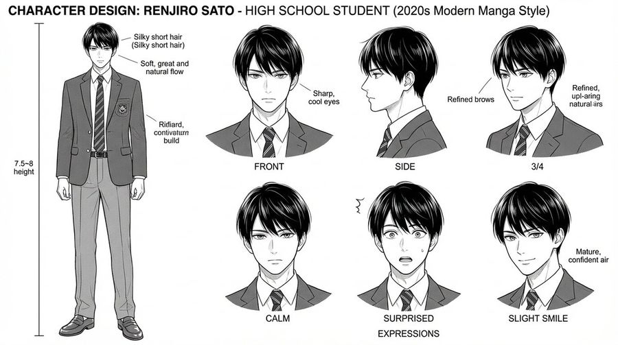 Complete Japanese Manga Page with Dynamic Varied Panel Layout — Nano Banana Pro image prompt example