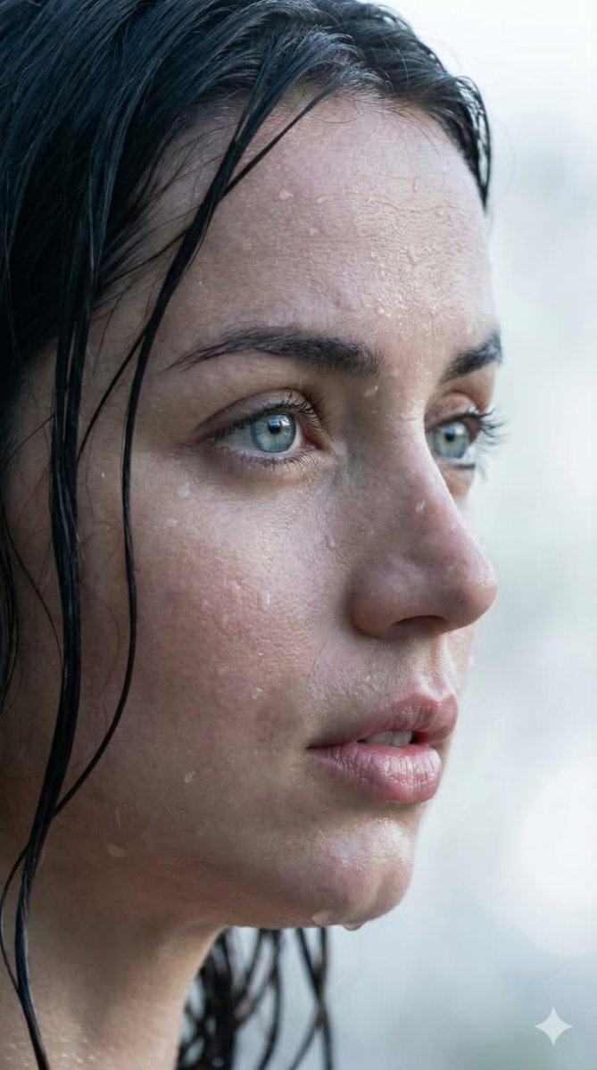 Extreme Wet Close-up Portrait — Nano Banana Pro image prompt example